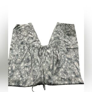 Secret Treasure Grey Animal Print Pajama Pants‎ Women’s Large Elastic Drawstring